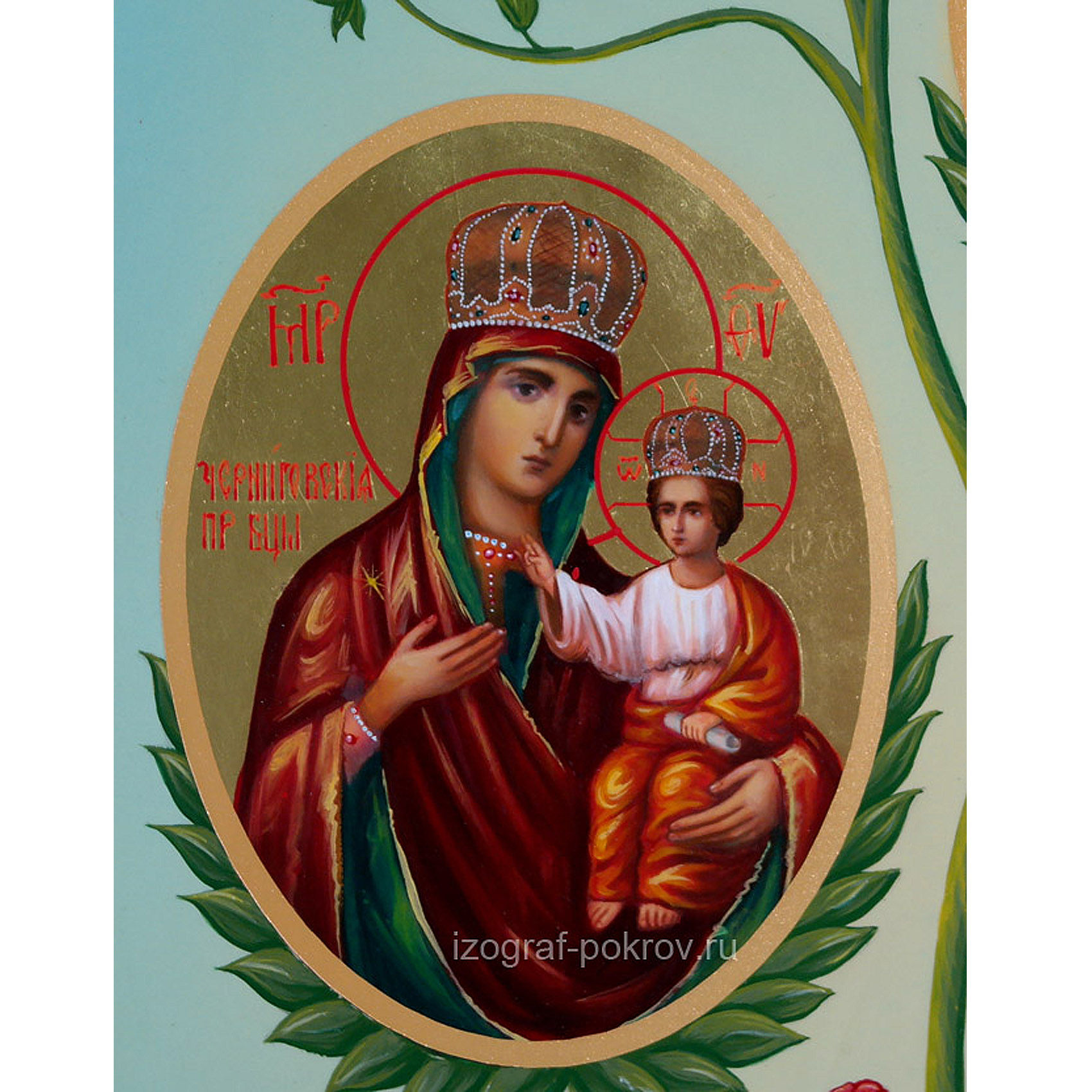 Икона Черниговская Богородица (фрагмент с иконы Горний Иерусалим)