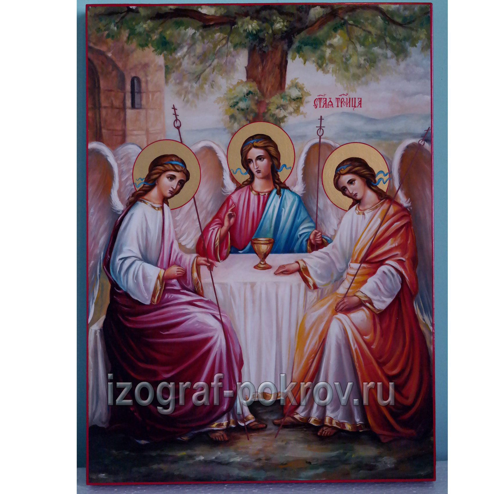 Живописная икона ручной работы Троица