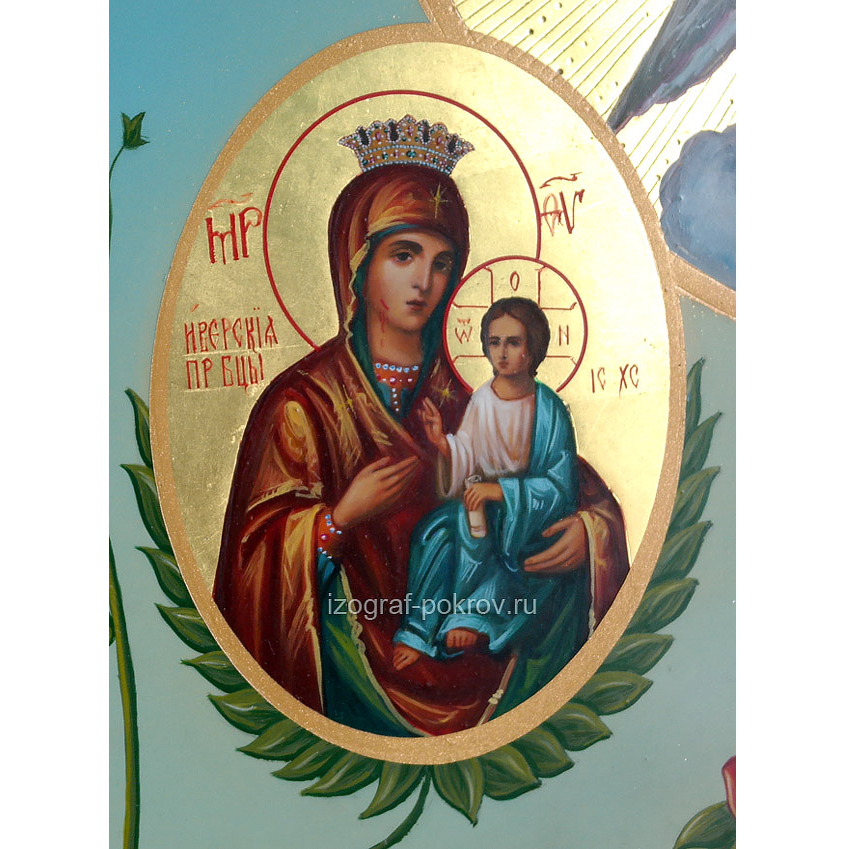 Икона Богородицы Иверская (Вратарница) фрагмент с иконы Горний Иерусалим чем помогает значение