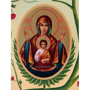 Икона Богородицы Знамение фрагмент с иконы Горний Иерусалим чем помогает значение