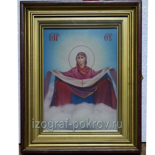 Икона Божией Матери Покров в киоте
